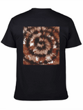 Brown Tie-Dye Swirl Graphic Tee