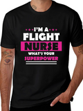 Flight Nurse Superpower Graphic Tee - Black