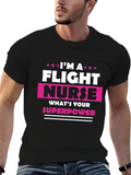 Flight Nurse Superpower Graphic Tee - Black