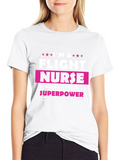 Flight Nurse Superpower Graphic Tee - Black