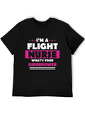 Flight Nurse Superpower Graphic Tee - Black
