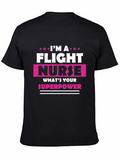 Flight Nurse Superpower Graphic Tee - Black