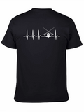 Fencing Heartbeat Graphic Tee - Black Cotton