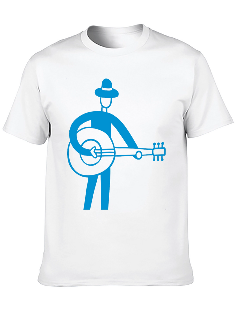 Banjo Player Graphic T-Shirt - Black