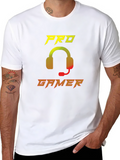 Pro Gamer Black T-Shirt with Headset Graphic