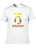 Pro Gamer Black T-Shirt with Headset Graphic