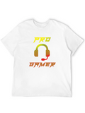 Pro Gamer Black T-Shirt with Headset Graphic