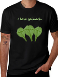I Love Spinach Funny Graphic T-Shirt