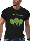 I Love Spinach Funny Graphic T-Shirt
