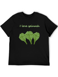 I Love Spinach Funny Graphic T-Shirt