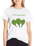 I Love Spinach Funny Graphic T-Shirt