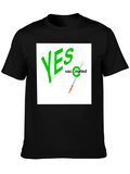 Yes Vaccinated Graphic Tee - Black Cotton T-Shirt