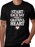 Grateful Heart Graphic T-Shirt - Black