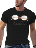 Fashion T-Shirt with Glasses Graphic