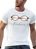 Fashion T-Shirt with Glasses Graphic