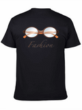 Fashion T-Shirt with Glasses Graphic