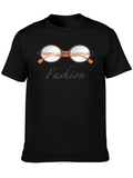 Fashion T-Shirt with Glasses Graphic