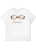 Fashion T-Shirt with Glasses Graphic