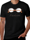 Fashion T-Shirt with Glasses Graphic