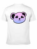 Cute Panda Gradient T-Shirt - Casual Black Tee