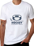 Hockey Champions Black Graphic T-Shirt
