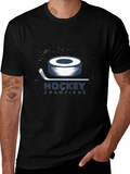 Hockey Champions Black Graphic T-Shirt