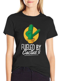 Fueled By Cactus Tee - Unique Graphic T-Shirt