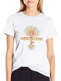 Meditation Balancing Life Black T-Shirt