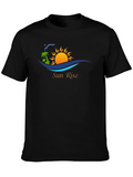 Sunrise Graphic Tee - Black Cotton T-Shirt