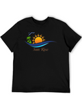Sunrise Graphic Tee - Black Cotton T-Shirt