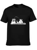 Black T-Shirt with Farming Tractor Design