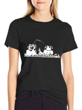 Black T-Shirt with Farming Tractor Design