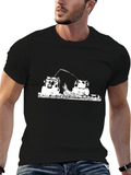 Black T-Shirt with Farming Tractor Design
