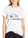 Black T-Shirt with Farming Tractor Design