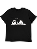 Black T-Shirt with Farming Tractor Design