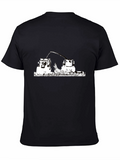 Black T-Shirt with Farming Tractor Design