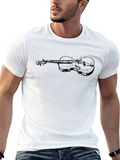 Violin Graphic Tee - Music Lovers Black T-Shirt
