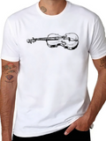 Violin Graphic Tee - Music Lovers Black T-Shirt