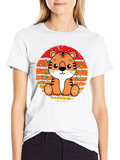 Cute Tiger Sunset Graphic Tee - Soft Cotton Blend