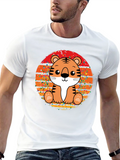 Cute Tiger Sunset Graphic Tee - Soft Cotton Blend