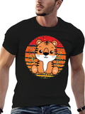 Cute Tiger Sunset Graphic Tee - Soft Cotton Blend