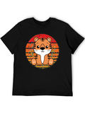 Cute Tiger Sunset Graphic Tee - Soft Cotton Blend