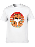 Cute Tiger Sunset Graphic Tee - Soft Cotton Blend