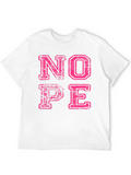 Nope Graphic Tee - Casual Crewneck T-Shirt
