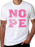 Nope Graphic Tee - Casual Crewneck T-Shirt