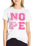 Nope Graphic Tee - Casual Crewneck T-Shirt