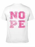 Nope Graphic Tee - Casual Crewneck T-Shirt