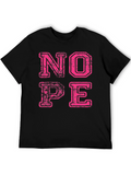 Nope Graphic Tee - Casual Crewneck T-Shirt