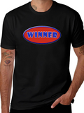 Winner Graphic Tee - Black Cotton Blend