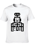 Retro Robot Graphic T-Shirt - Black